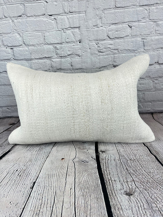 16 x 24 Hemp Pillow Turkish Cushion Natural White Pillow Cushion Cover #6067