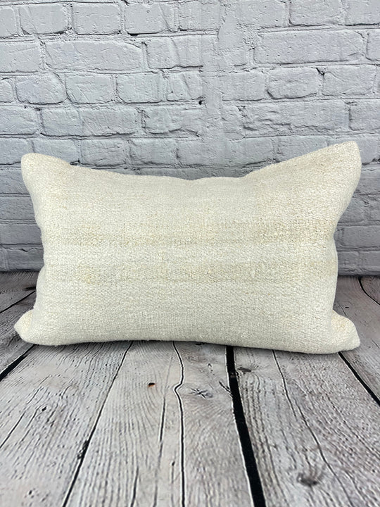 16 x 24 Hemp Pillow Turkish Cushion Natural White Pillow Cushion Cover #6112