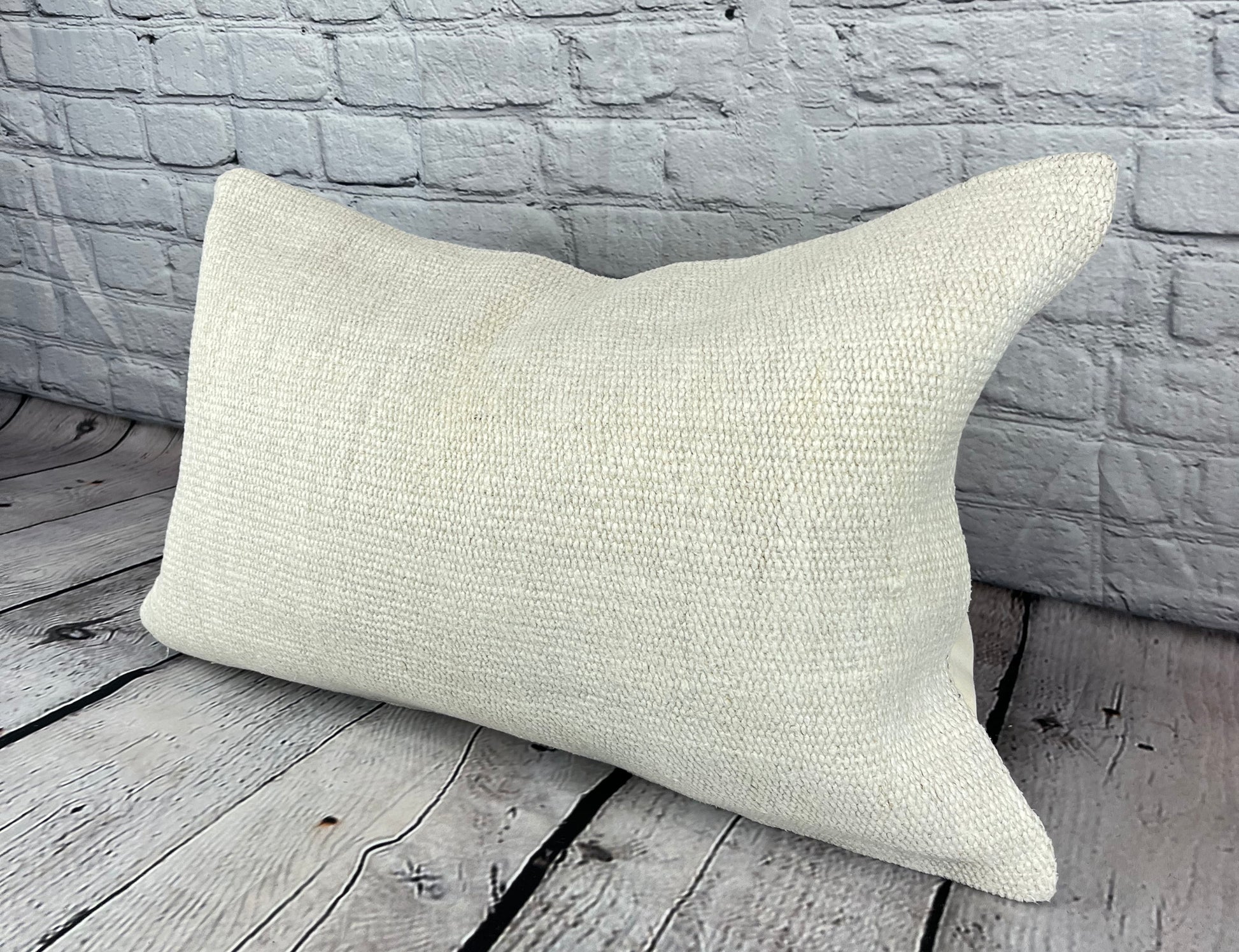 16 x 24 Hemp Pillow Turkish Cushion Natural White Pillow Cushion Cover #6109