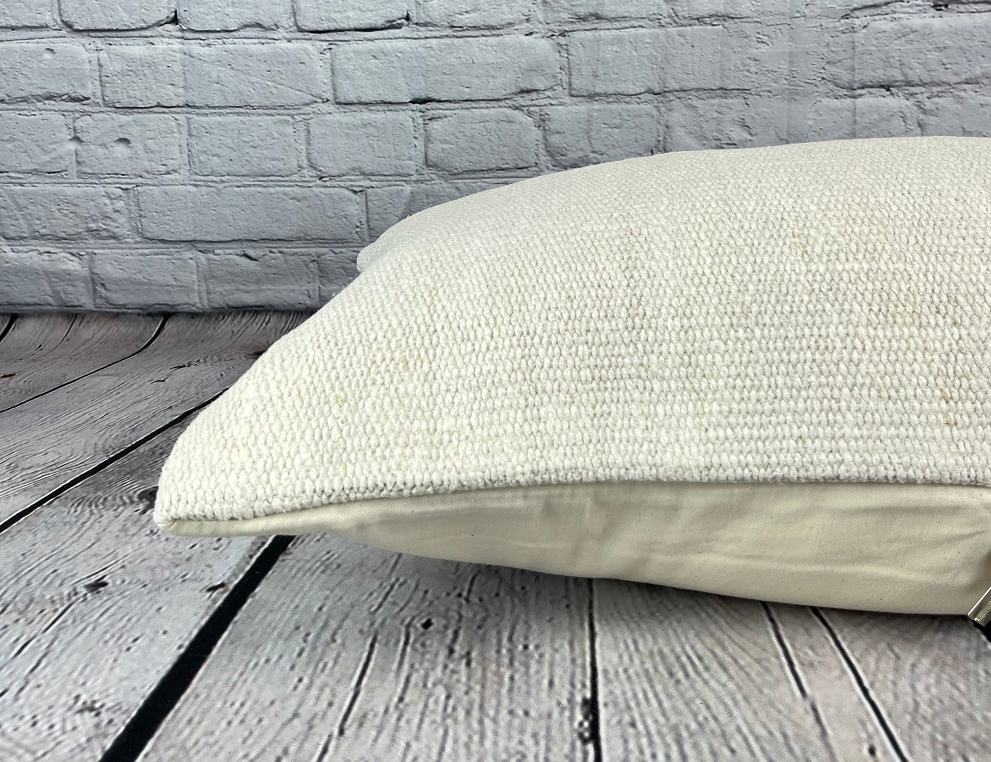 16 x 24 Hemp Pillow Turkish Cushion Natural White Pillow Cushion Cover #6109