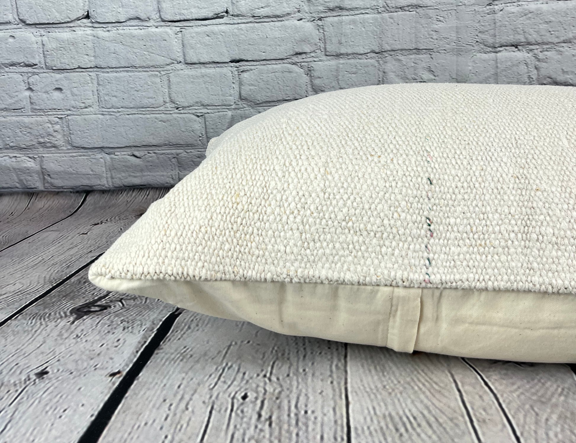 16 x 24 Hemp Pillow Turkish Cushion Natural White Pillow Cushion Cover #6108