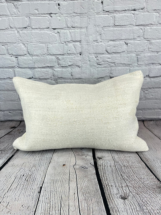 16 x 24 Hemp Pillow Turkish Cushion Natural White Pillow Cushion Cover #6106