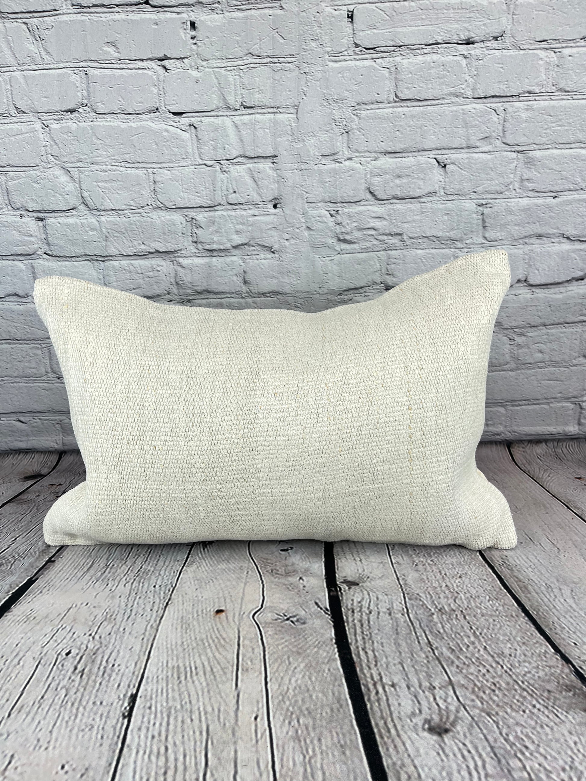 16 x 24 Hemp Pillow Turkish Cushion Natural White Pillow Cushion Cover #6104