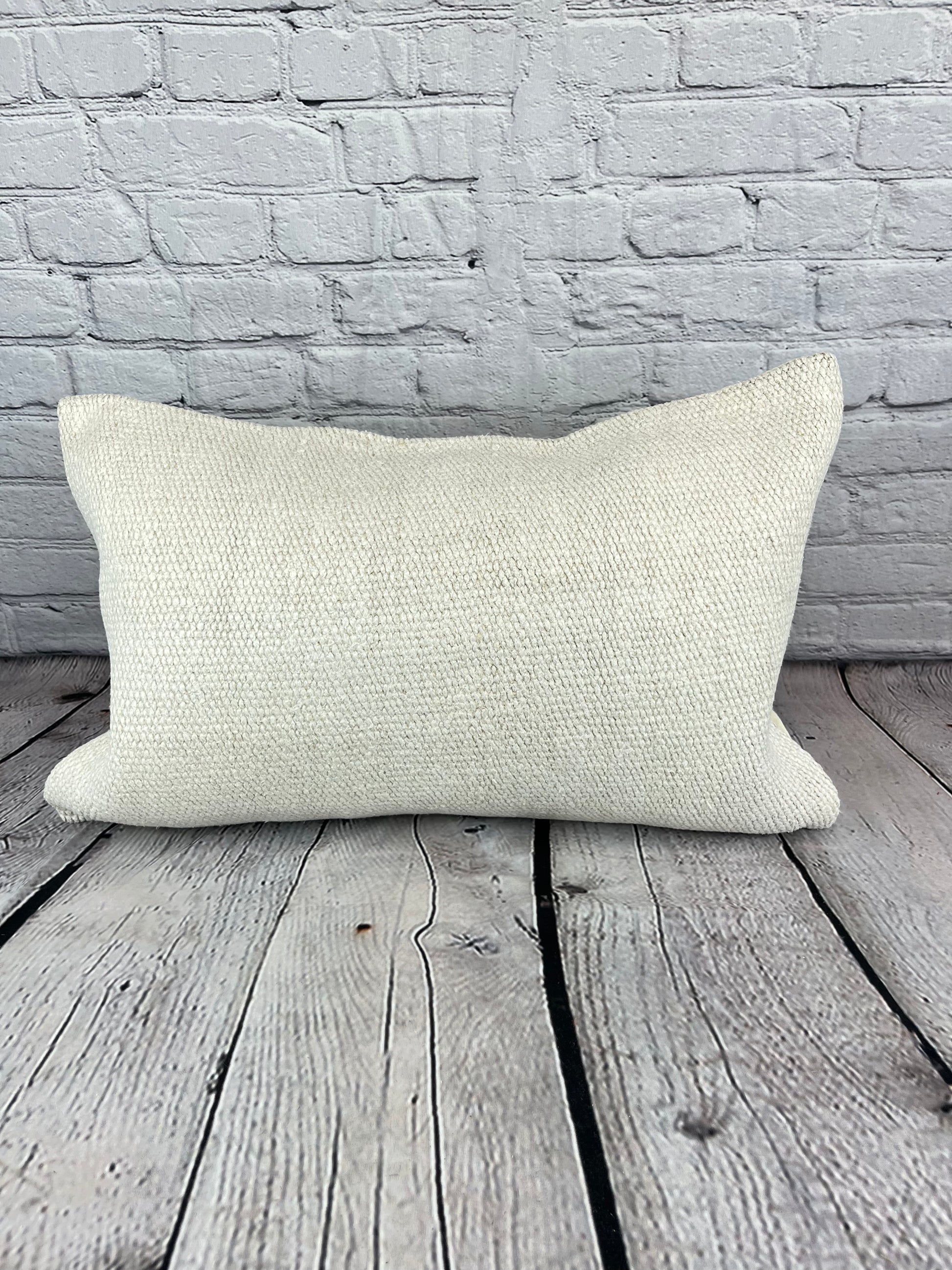 16 x 24 Hemp Pillow Turkish Cushion Natural White Pillow Cushion Cover #6105