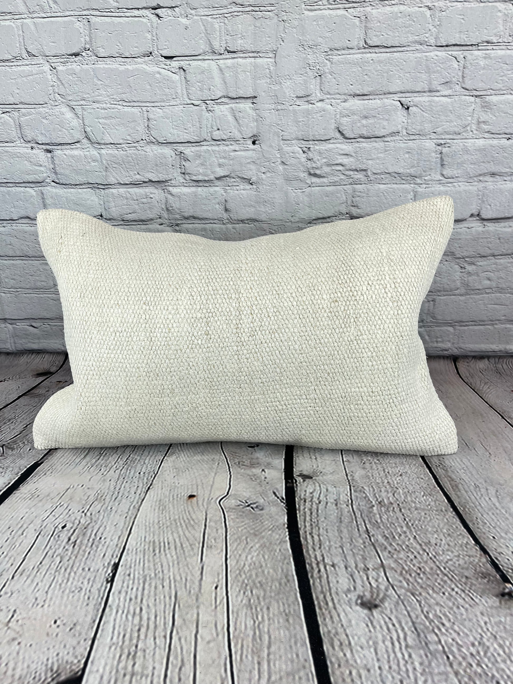 16 x 24 Hemp Pillow Turkish Cushion Natural White Pillow Cushion Cover #6129