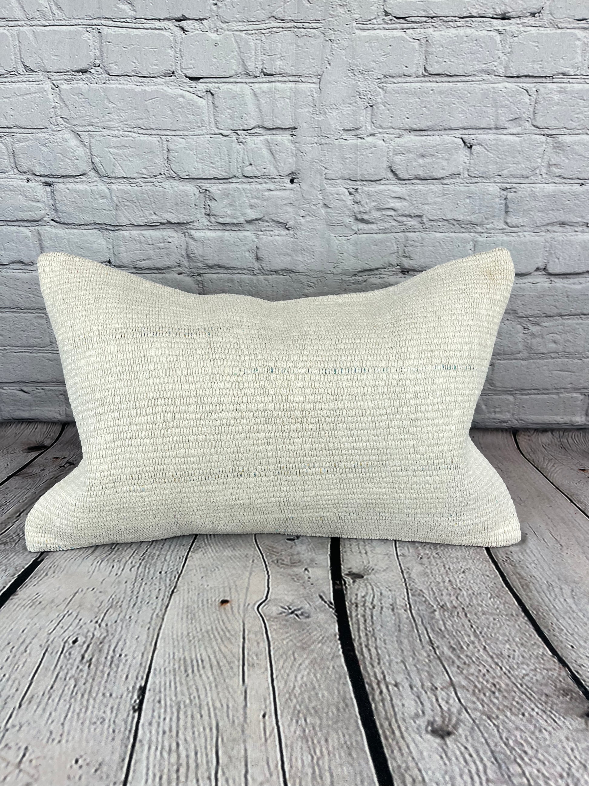 16 x 24 Hemp Pillow Turkish Cushion Natural White Pillow Cushion Cover #6133