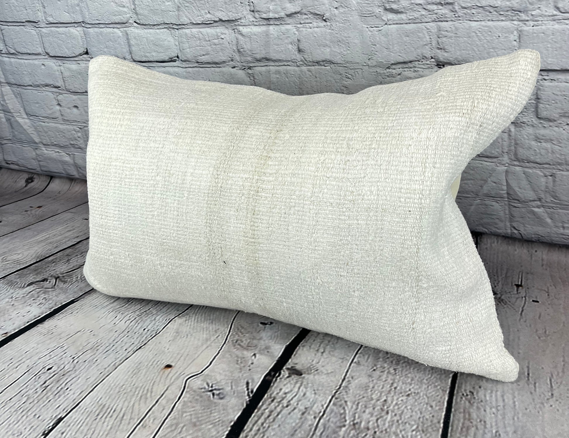 16 x 24 Hemp Pillow Turkish Cushion Natural White Pillow Cushion Cover #6113