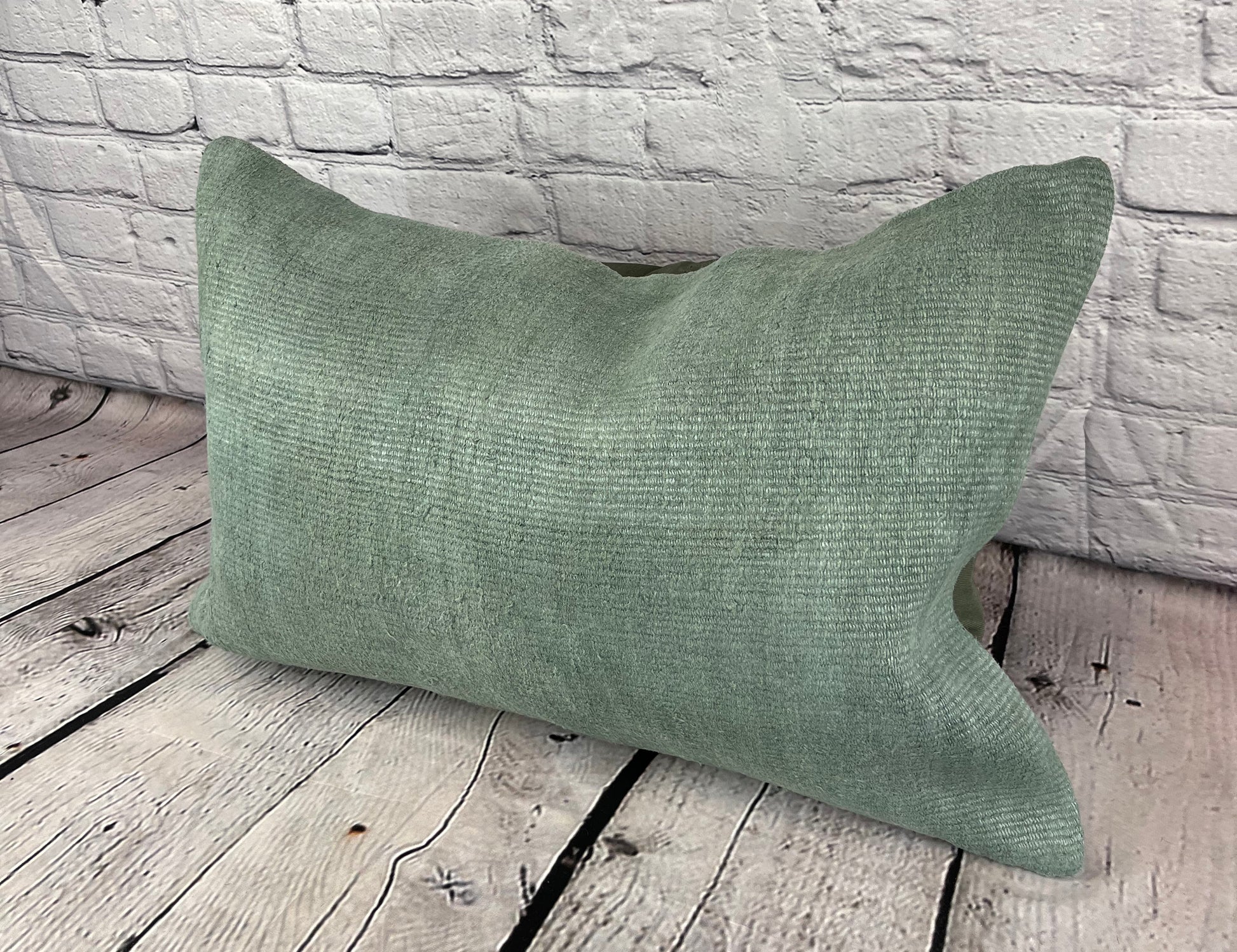 16 x 24 Hemp Pillow Turkish Cushion Natural Spanish Green Pillow Cushion Cover #6411