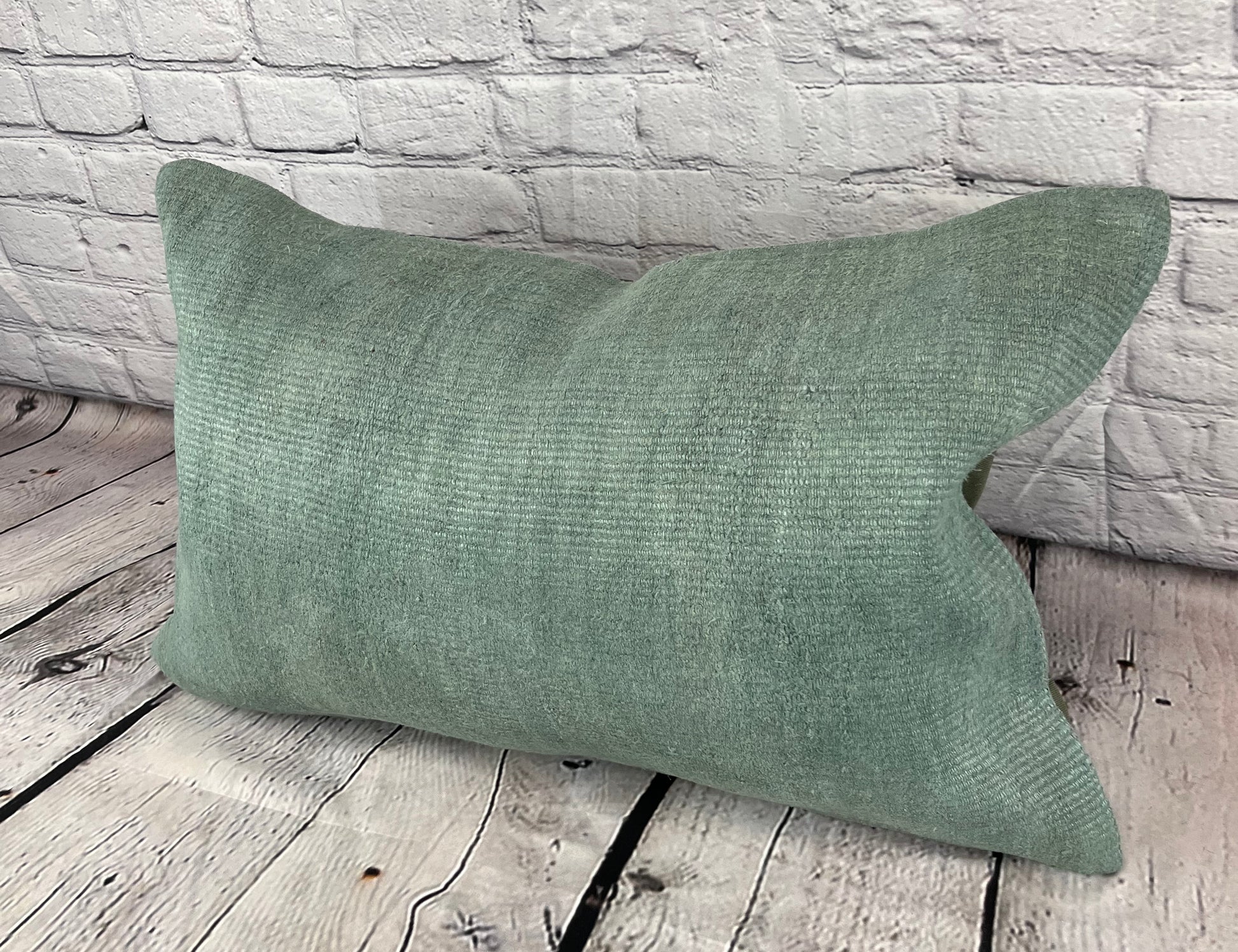 16 x 24 Hemp Pillow Turkish Cushion Natural Spanish Green Pillow Cushion Cover #6026