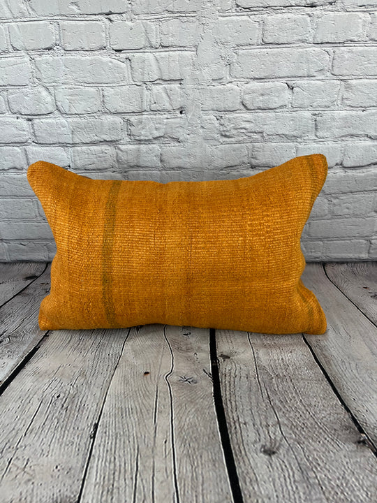 16 x 24 Hemp Pillow Turkish Cushion Natural Orange Pillow Cushion Cover #6266