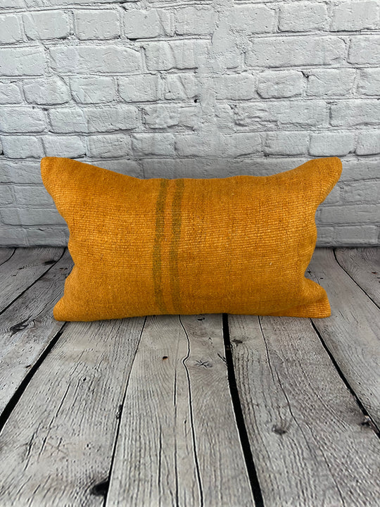 16 x 24 Hemp Pillow Turkish Cushion Natural Orange Pillow Cushion Cover #6273
