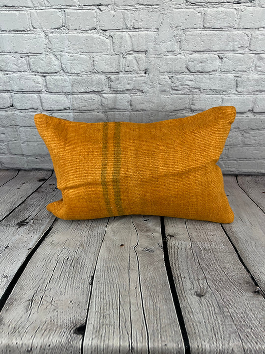 16 x 24 Hemp Pillow Turkish Cushion Natural Orange Pillow Cushion Cover #6275