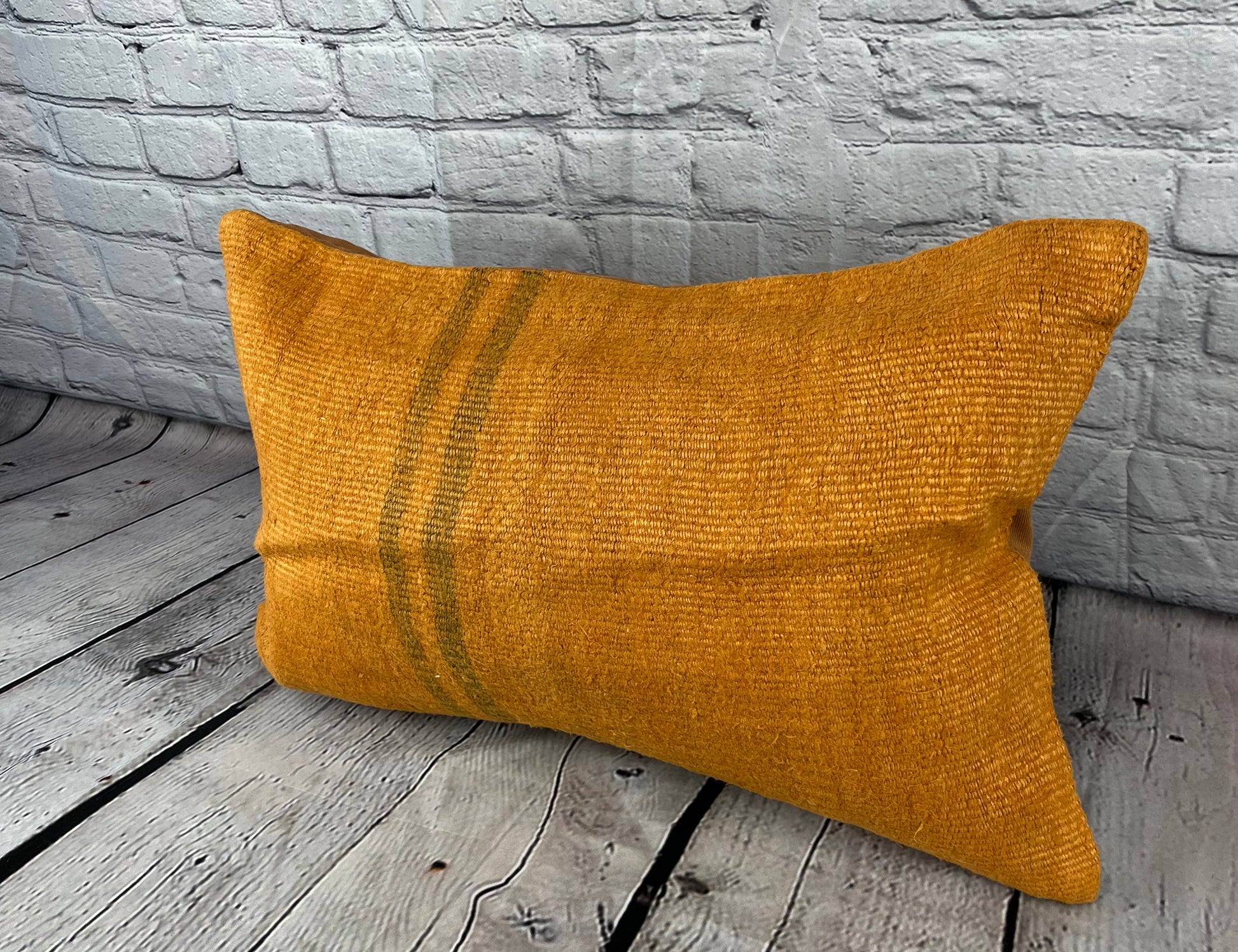 16 x 24 Hemp Pillow Turkish Cushion Natural Orange Pillow Cushion Cover #6275