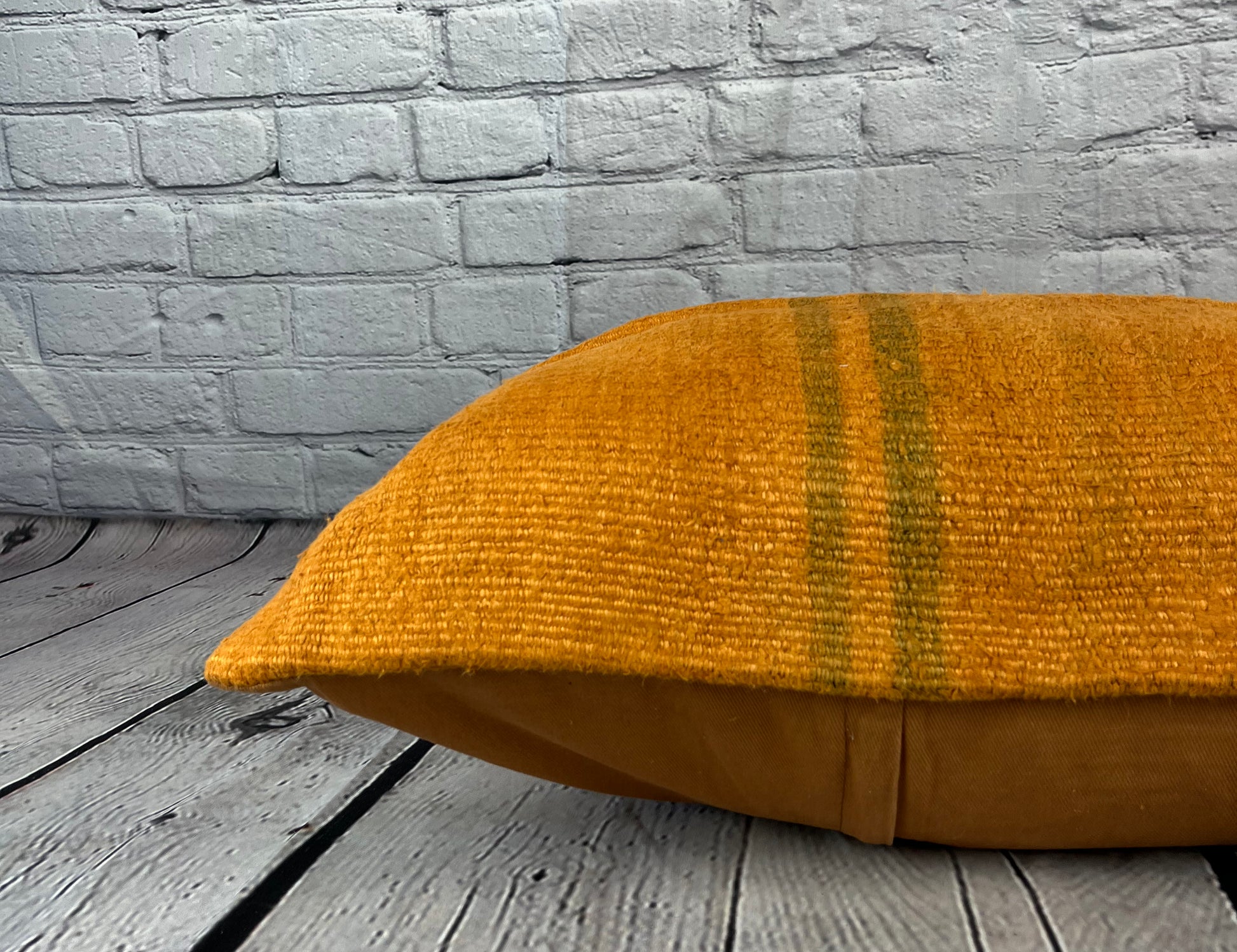 16 x 24 Hemp Pillow Turkish Cushion Natural Orange Pillow Cushion Cover #6275
