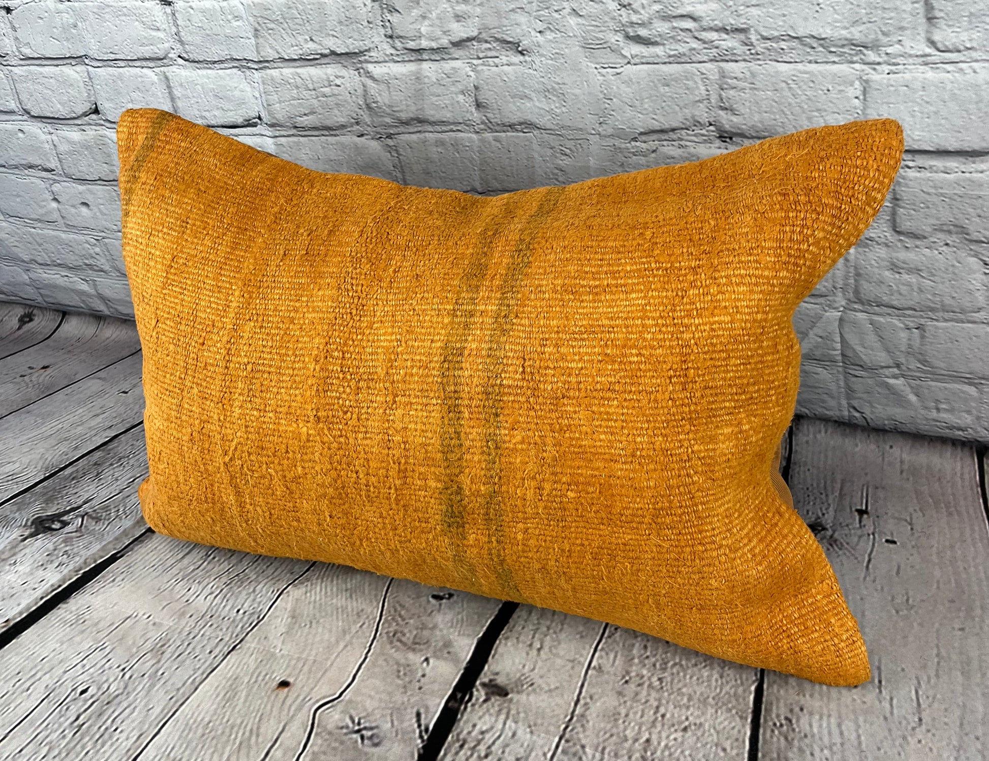 16 x 24 Hemp Pillow Turkish Cushion Natural Orange Pillow Cushion Cover #6261
