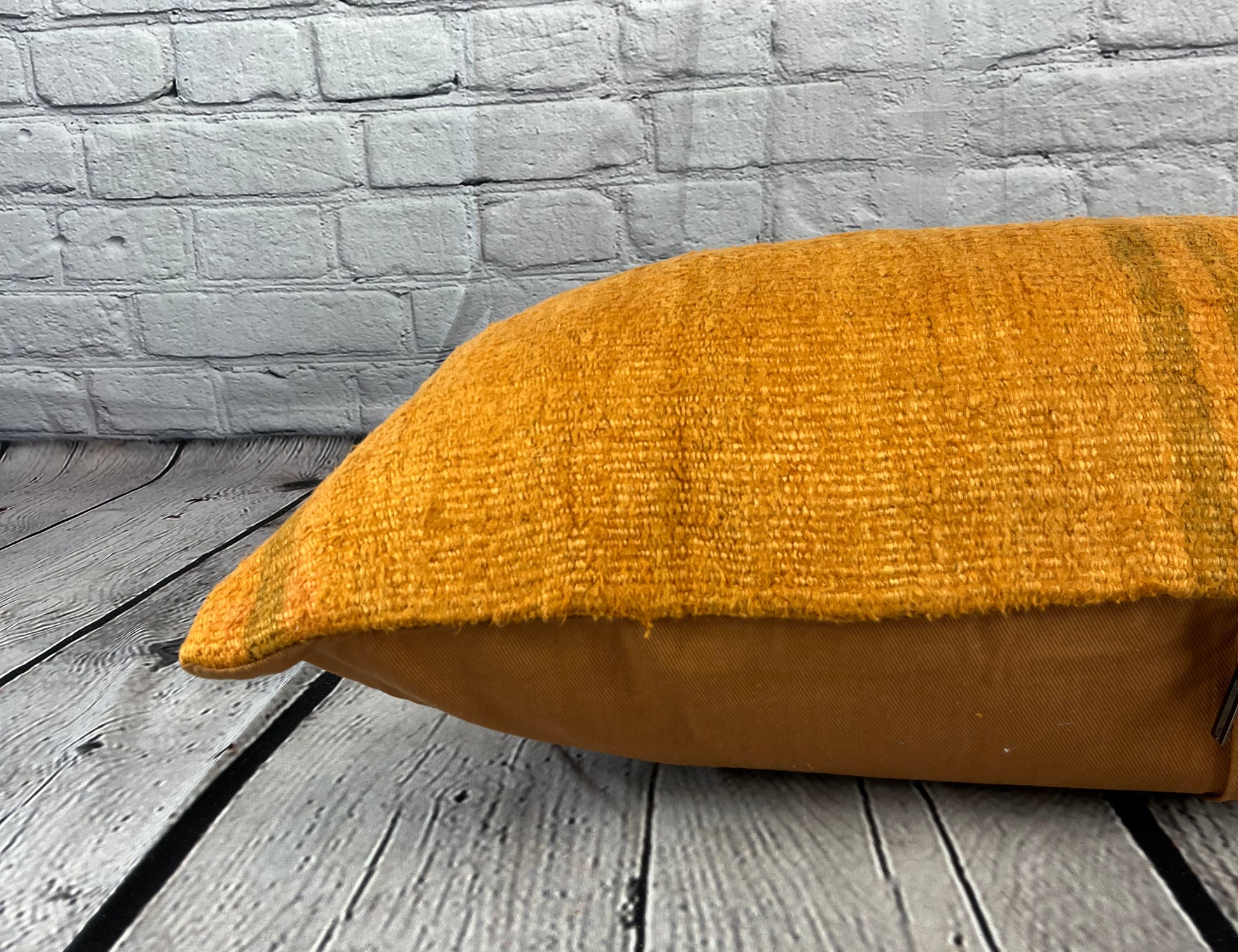 16 x 24 Hemp Pillow Turkish Cushion Natural Orange Pillow Cushion Cover #6261
