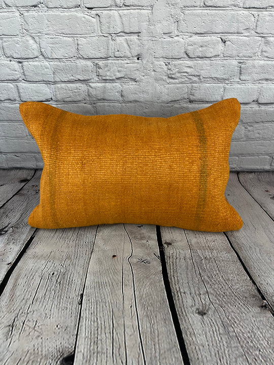 16 x 24 Hemp Pillow Turkish Cushion Natural Orange Pillow Cushion Cover #6265