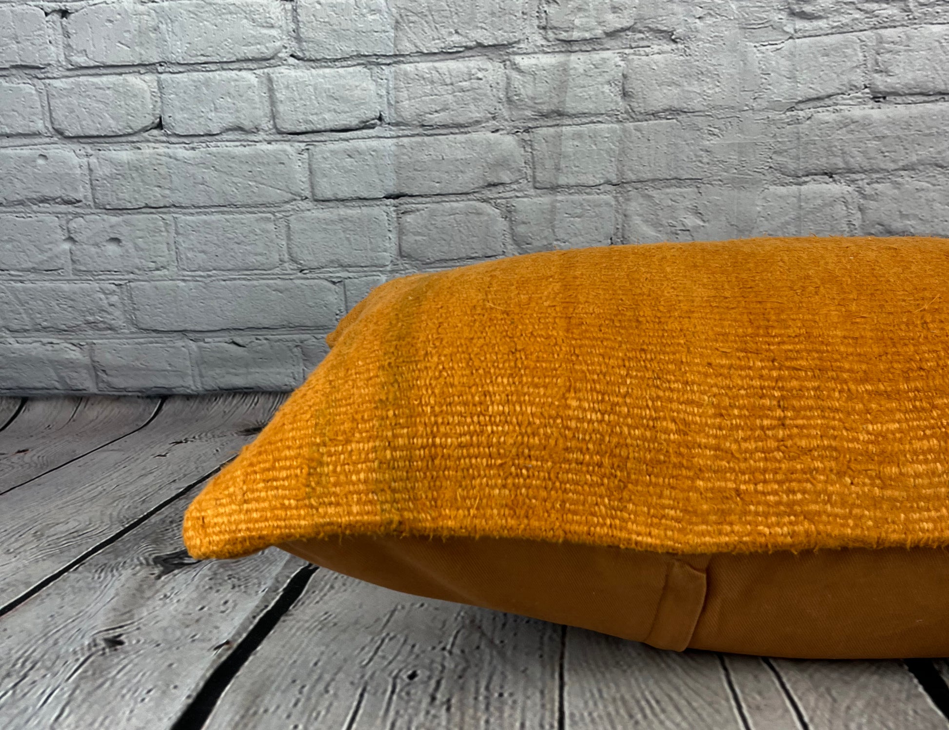 16 x 24 Hemp Pillow Turkish Cushion Natural Orange Pillow Cushion Cover #6265
