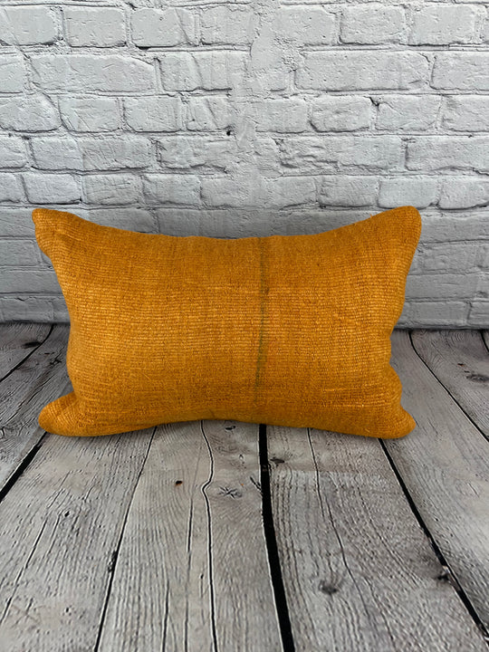 16 x 24 Hemp Pillow Turkish Cushion Natural Orange Pillow Cushion Cover #6277
