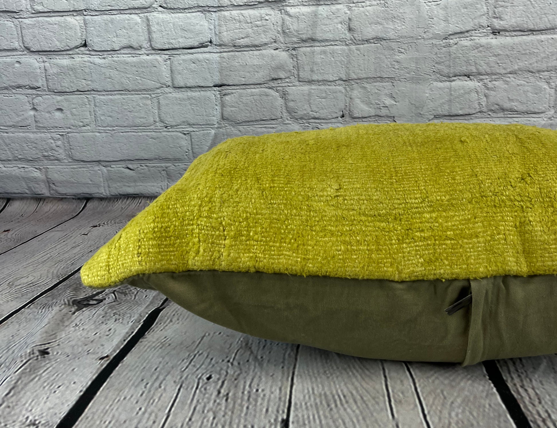 16 x 24 Hemp Pillow Turkish Cushion Natural Green Pillow Cushion Cover #6384