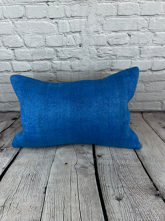 16 x 24 Hemp Pillow Turkish Cushion Natural Blue Pillow Cushion Cover #6244