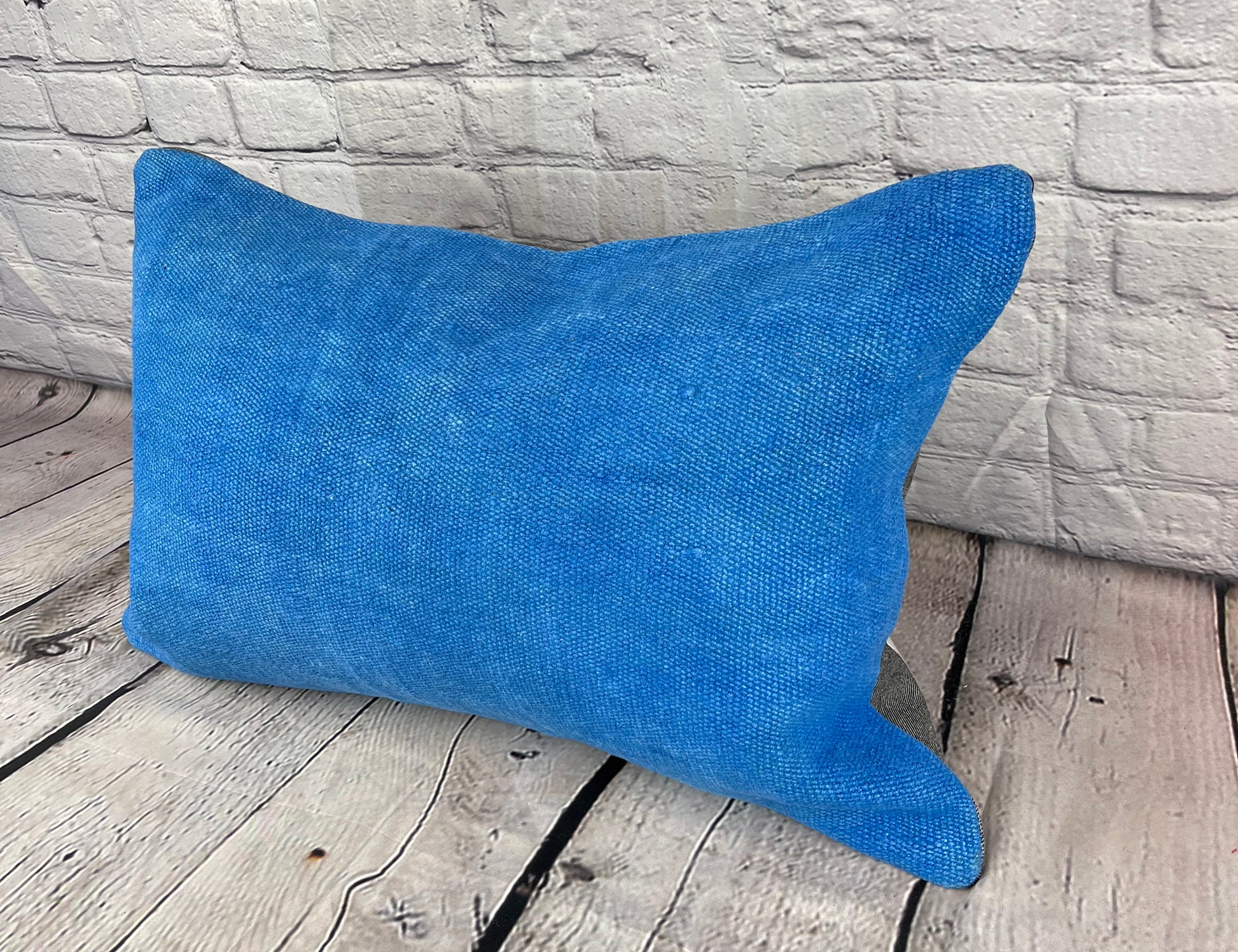 16 x 24 Hemp Pillow Turkish Cushion Natural Blue Pillow Cushion Cover #6249