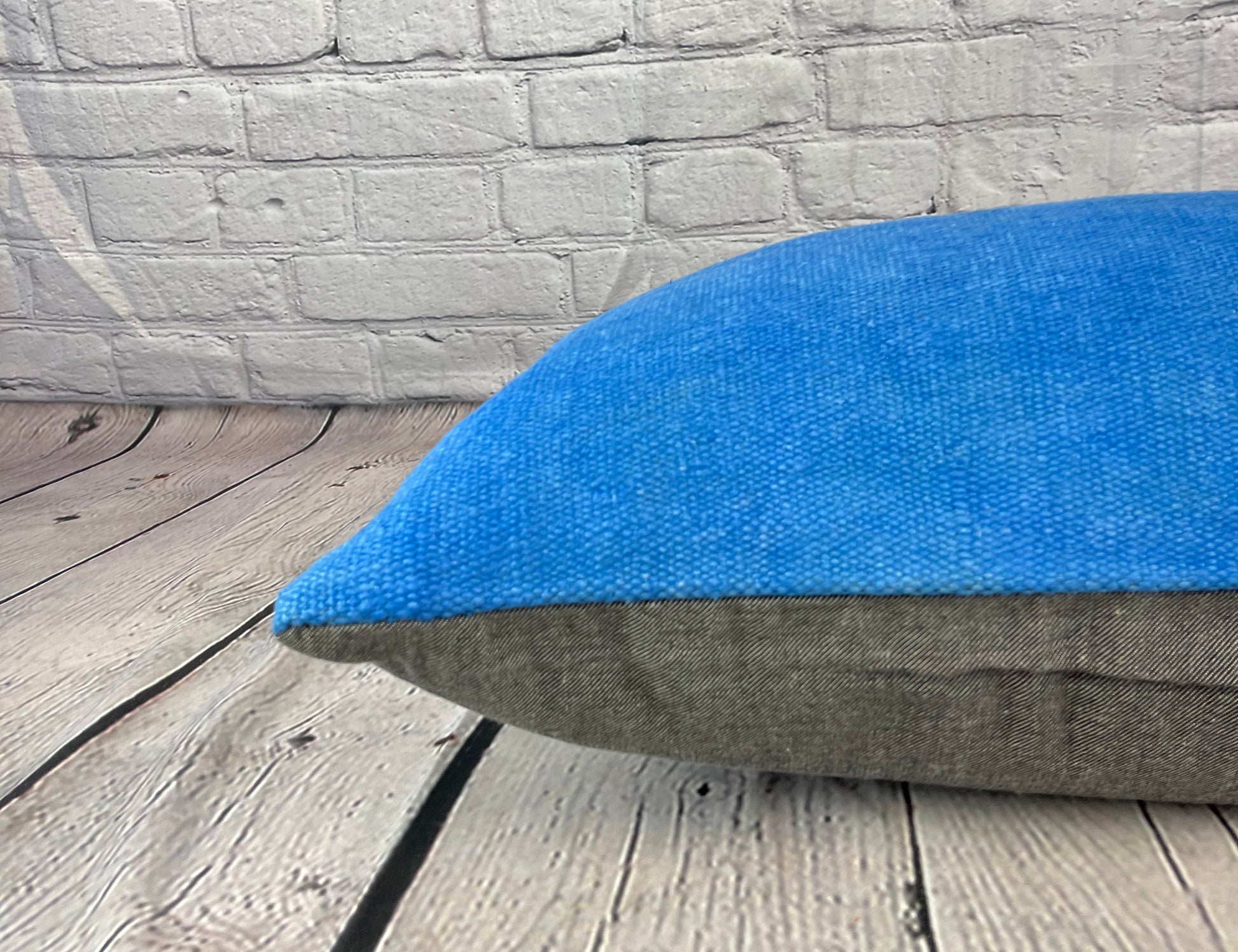 16 x 24 Hemp Pillow Turkish Cushion Natural Blue Pillow Cushion Cover #6249