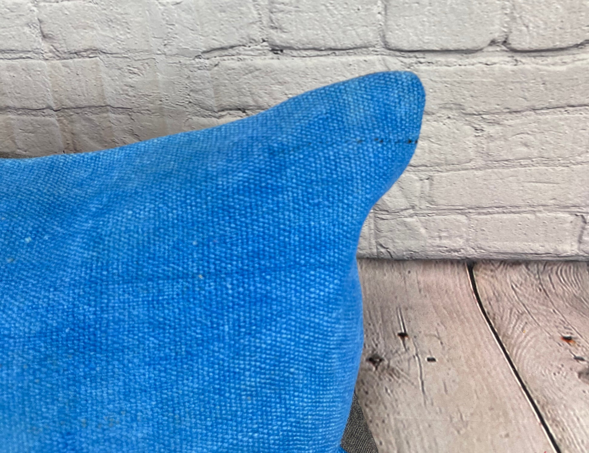 16 x 24 Hemp Pillow Turkish Cushion Natural Blue Pillow Cushion Cover #6248