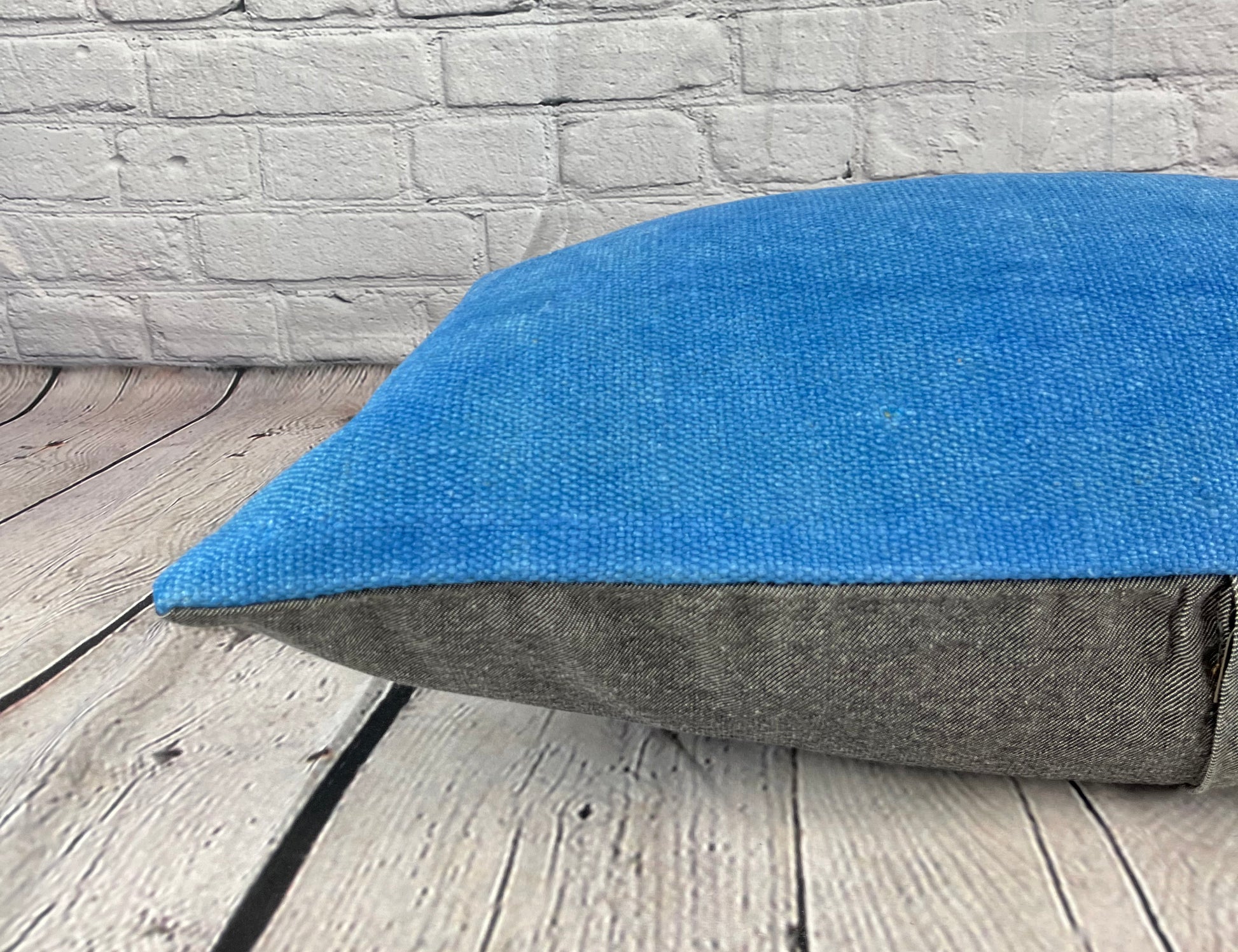 16 x 24 Hemp Pillow Turkish Cushion Natural Blue Pillow Cushion Cover #6248