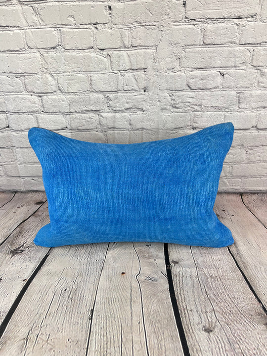 16 x 24 Hemp Pillow Turkish Cushion Natural Blue Pillow Cushion Cover #6250