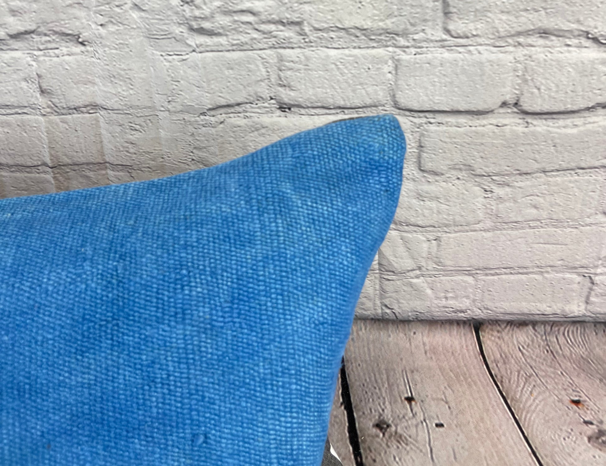 16 x 24 Hemp Pillow Turkish Cushion Natural Blue Pillow Cushion Cover #6250