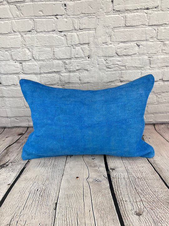 16 x 24 Hemp Pillow Turkish Cushion Natural Blue Pillow Cushion Cover #6255