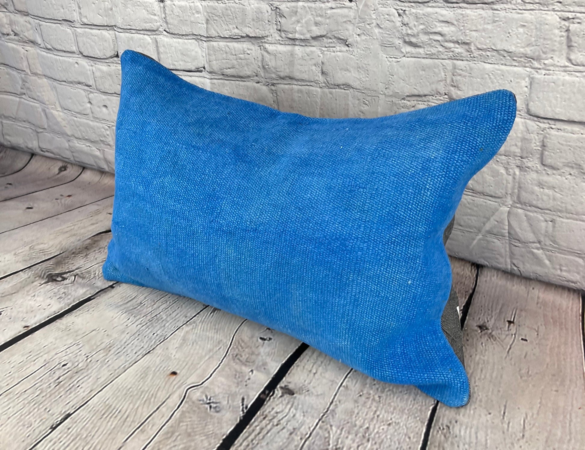 16 x 24 Hemp Pillow Turkish Cushion Natural Blue Pillow Cushion Cover #6255