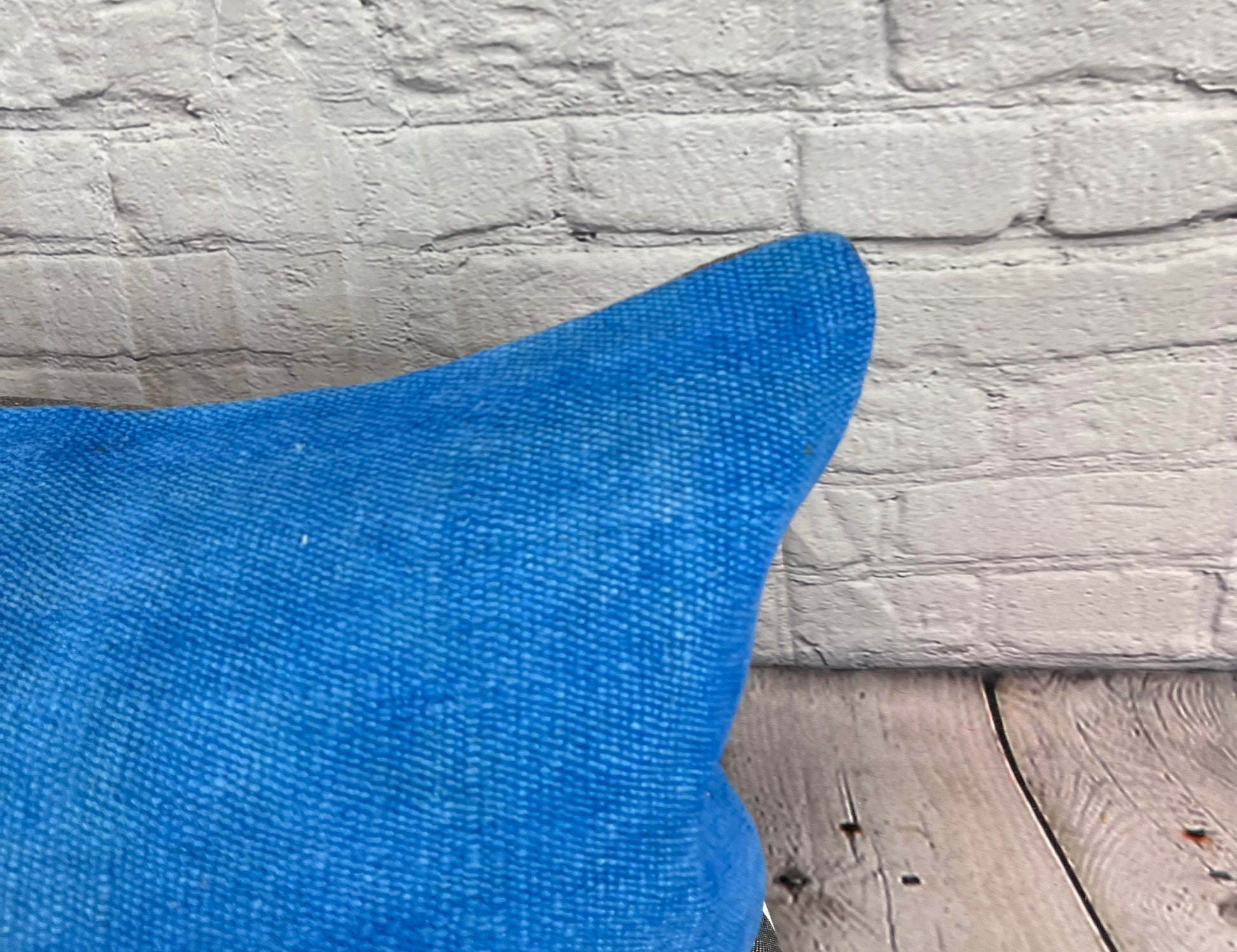 16 x 24 Hemp Pillow Turkish Cushion Natural Blue Pillow Cushion Cover #6255