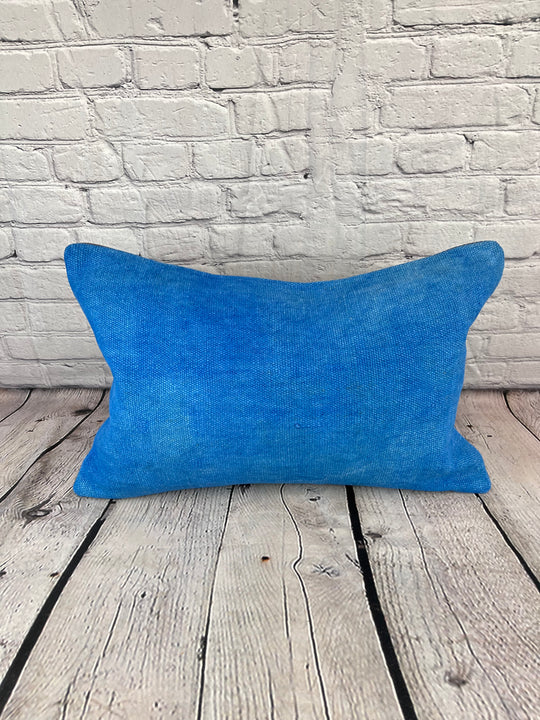 16 x 24 Hemp Pillow Turkish Cushion Natural Blue Pillow Cushion Cover #6256