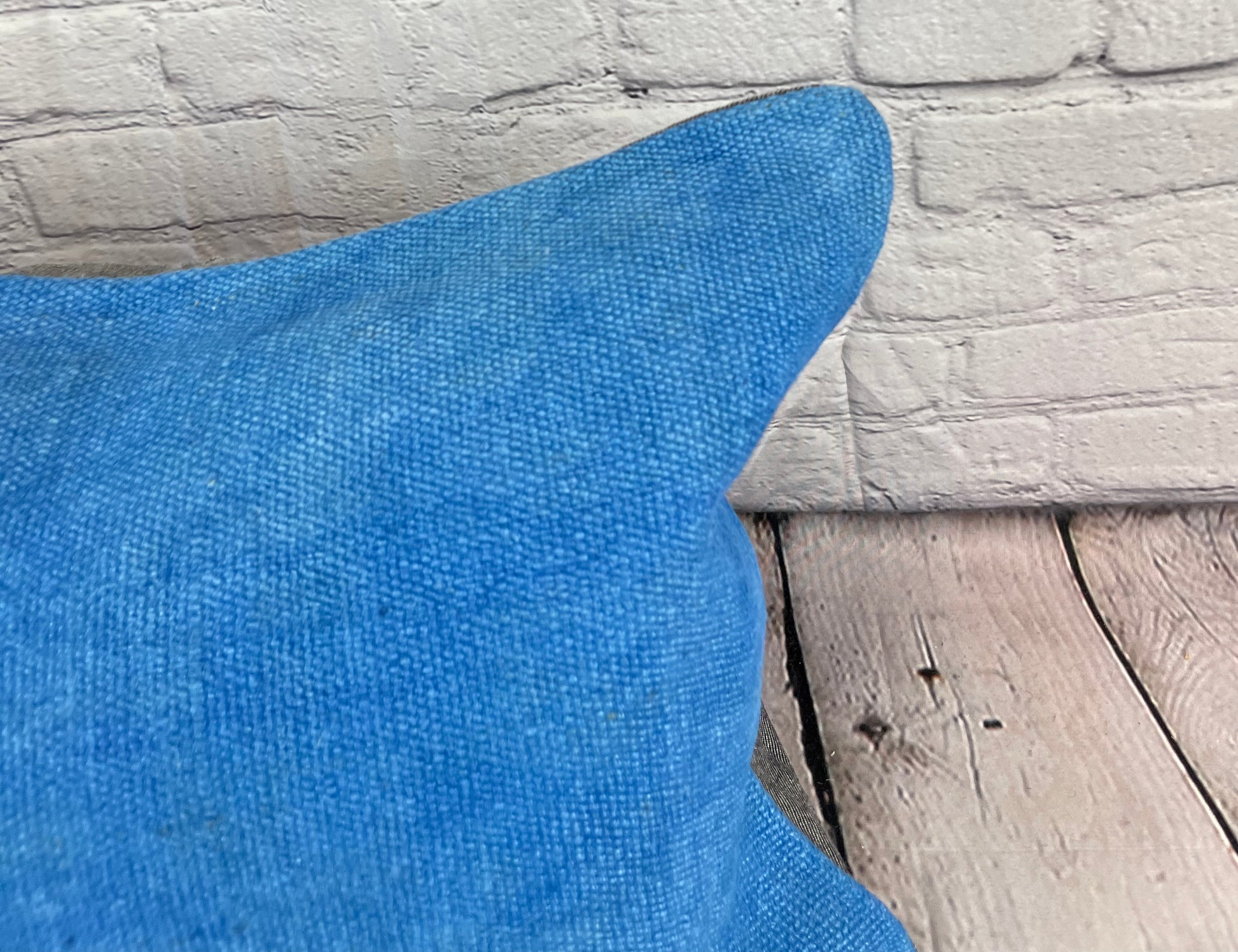 16 x 24 Hemp Pillow Turkish Cushion Natural Blue Pillow Cushion Cover #6256