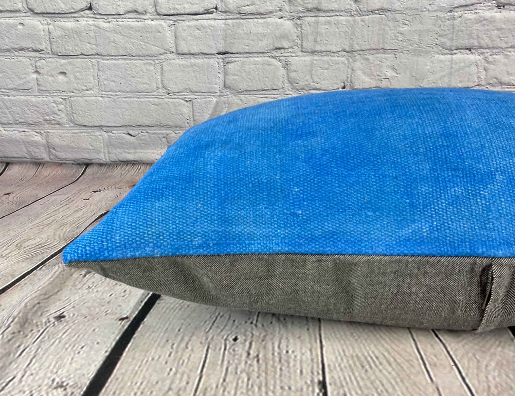 16 x 24 Hemp Pillow Turkish Cushion Natural Blue Pillow Cushion Cover #6256
