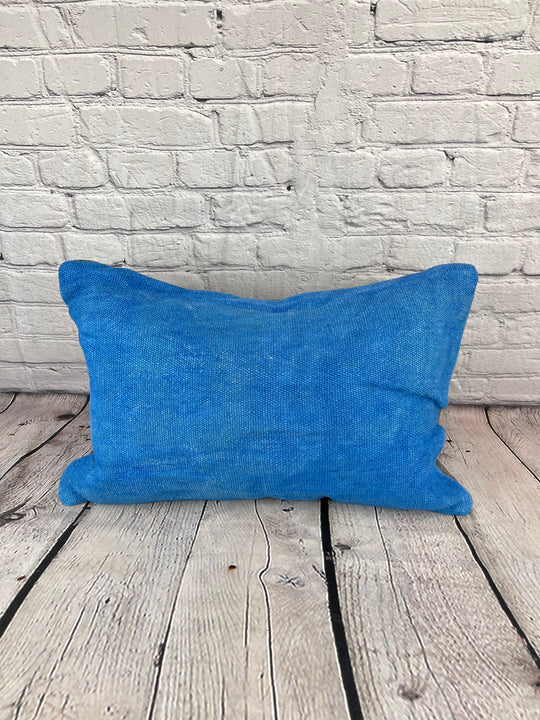 16 x 24 Hemp Pillow Turkish Cushion Natural Blue Pillow Cushion Cover #6242