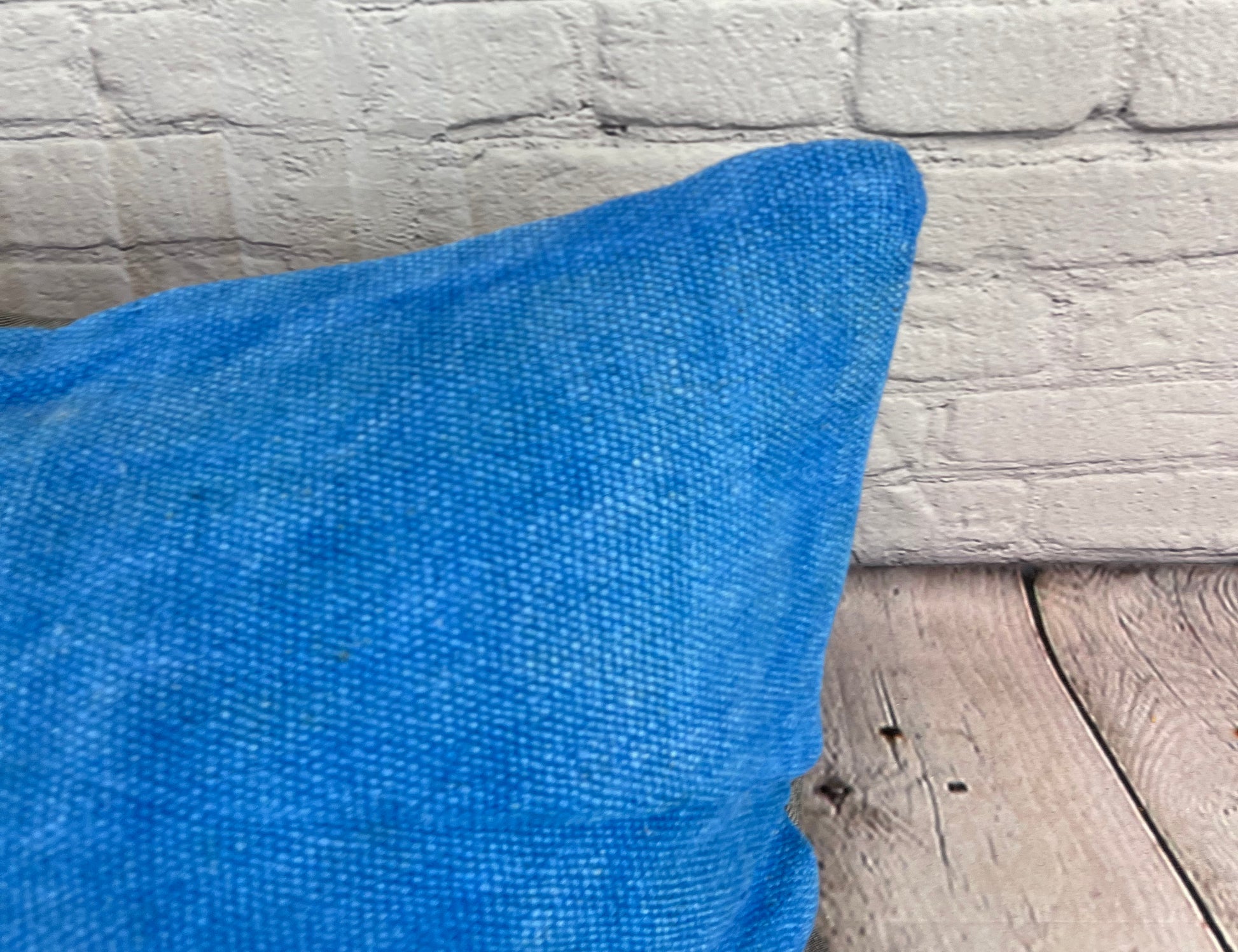 16 x 24 Hemp Pillow Turkish Cushion Natural Blue Pillow Cushion Cover #6242
