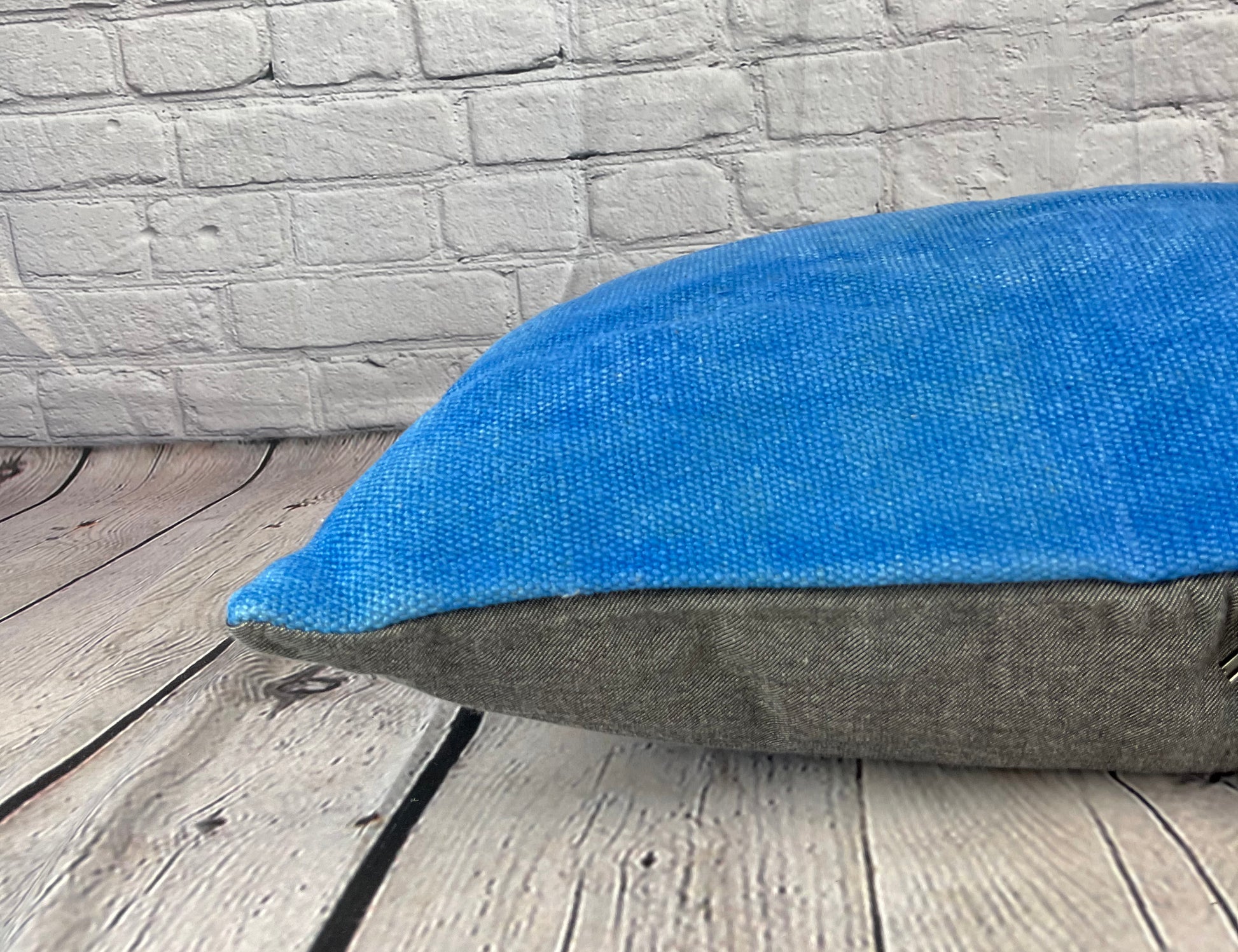 16 x 24 Hemp Pillow Turkish Cushion Natural Blue Pillow Cushion Cover #6242