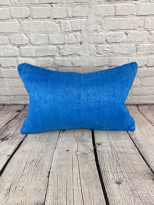 16 x 24 Hemp Pillow Turkish Cushion Natural Blue Pillow Cushion Cover #6241