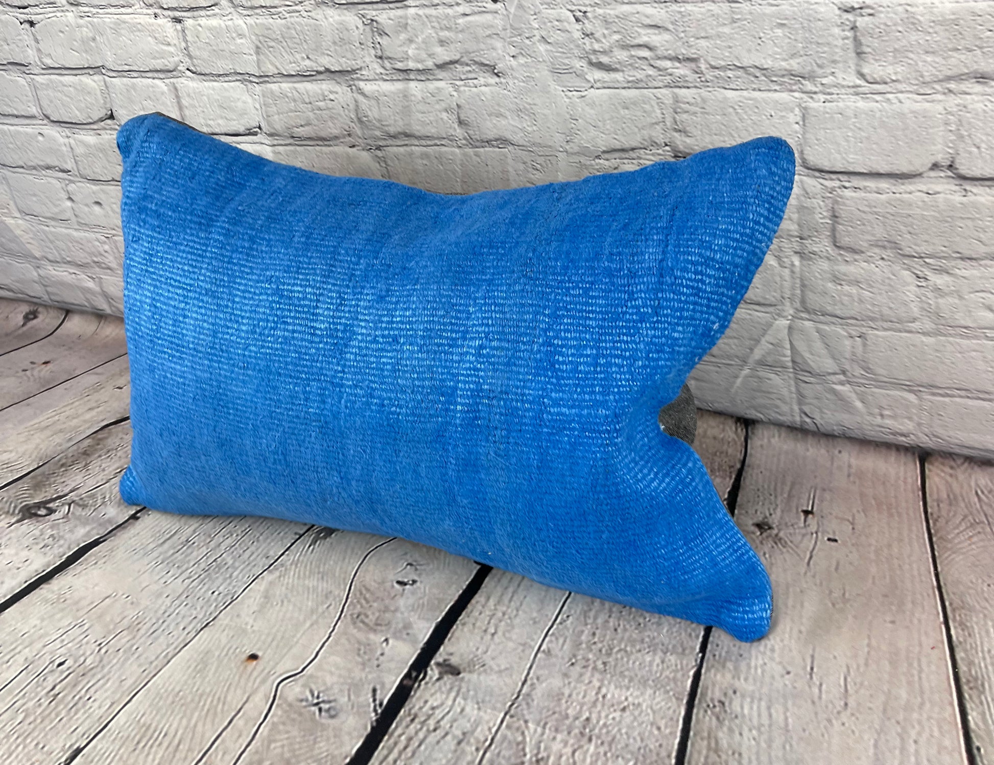 16 x 24 Hemp Pillow Turkish Cushion Natural Blue Pillow Cushion Cover #6241