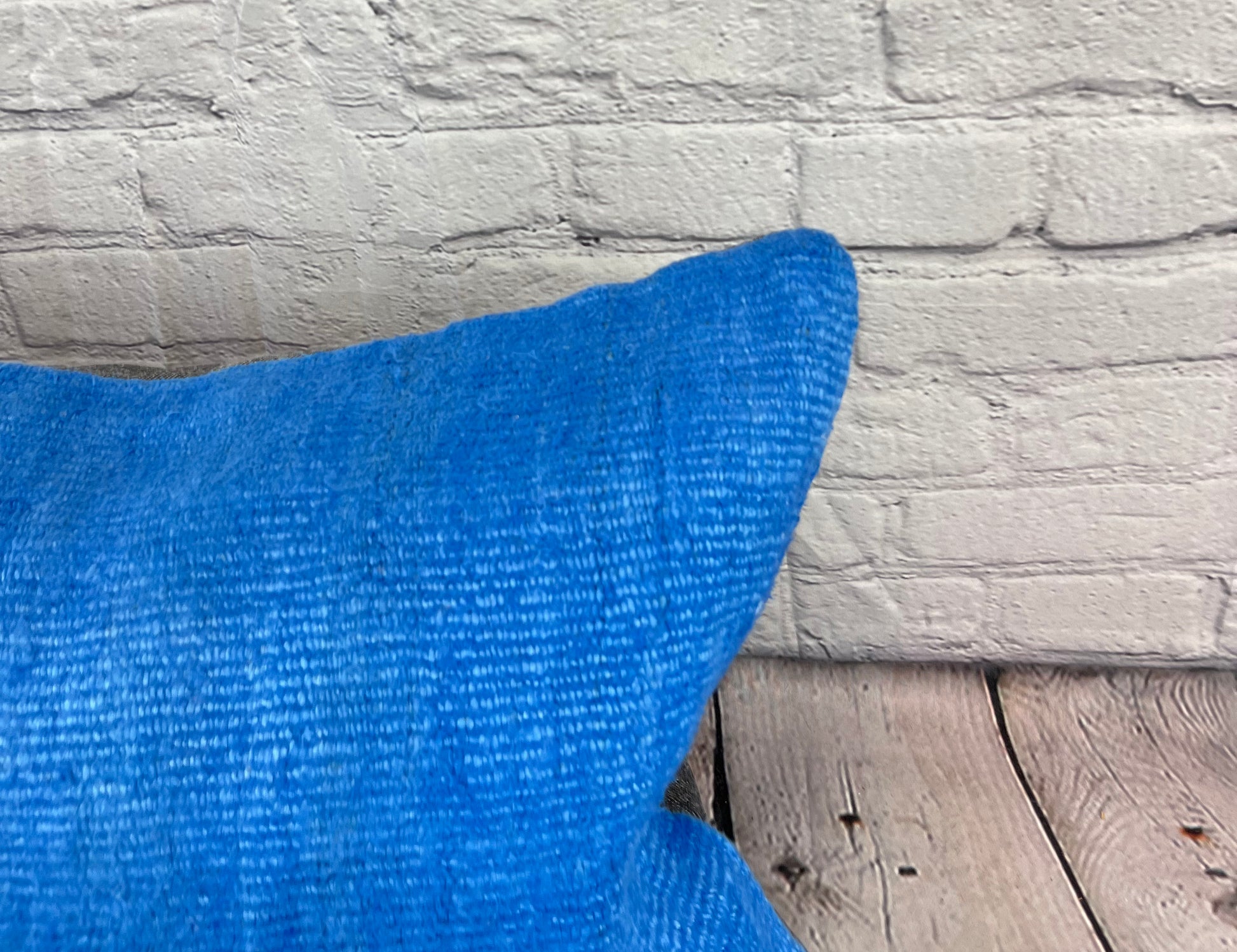 16 x 24 Hemp Pillow Turkish Cushion Natural Blue Pillow Cushion Cover #6241