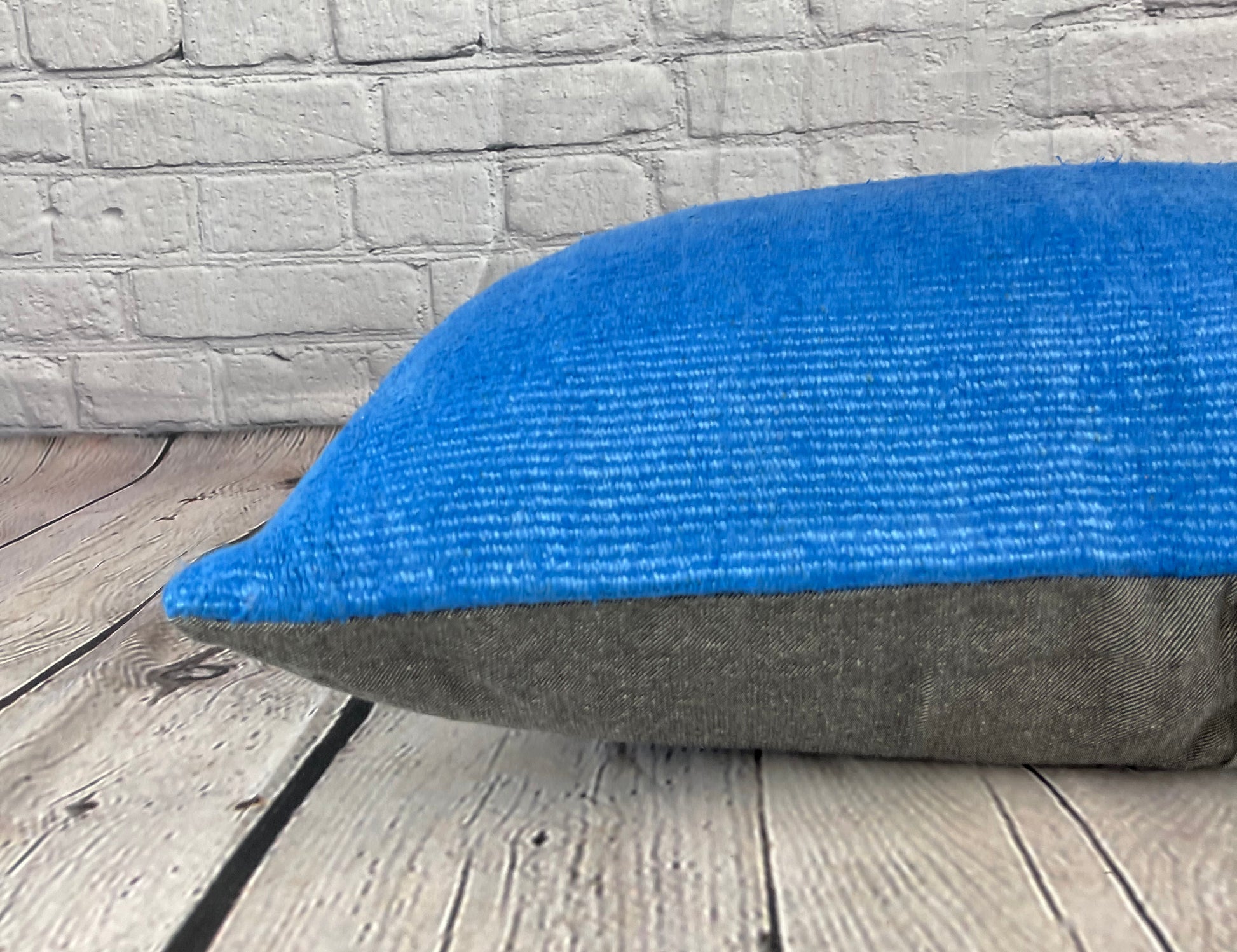 16 x 24 Hemp Pillow Turkish Cushion Natural Blue Pillow Cushion Cover #6241