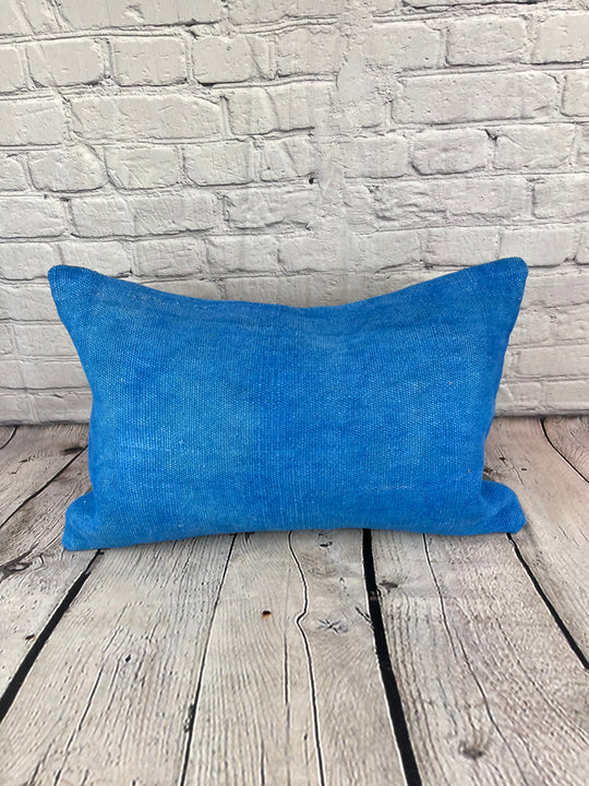 16 x 24 Hemp Pillow Turkish Cushion Natural Blue Pillow Cushion Cover #6247