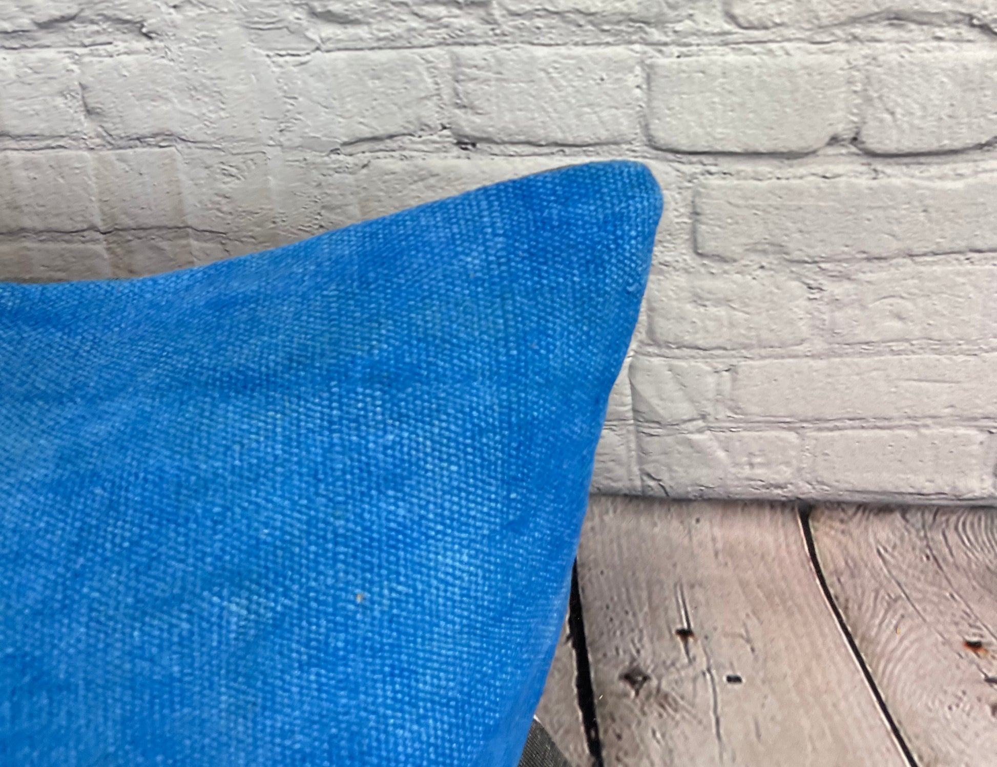 16 x 24 Hemp Pillow Turkish Cushion Natural Blue Pillow Cushion Cover #6247