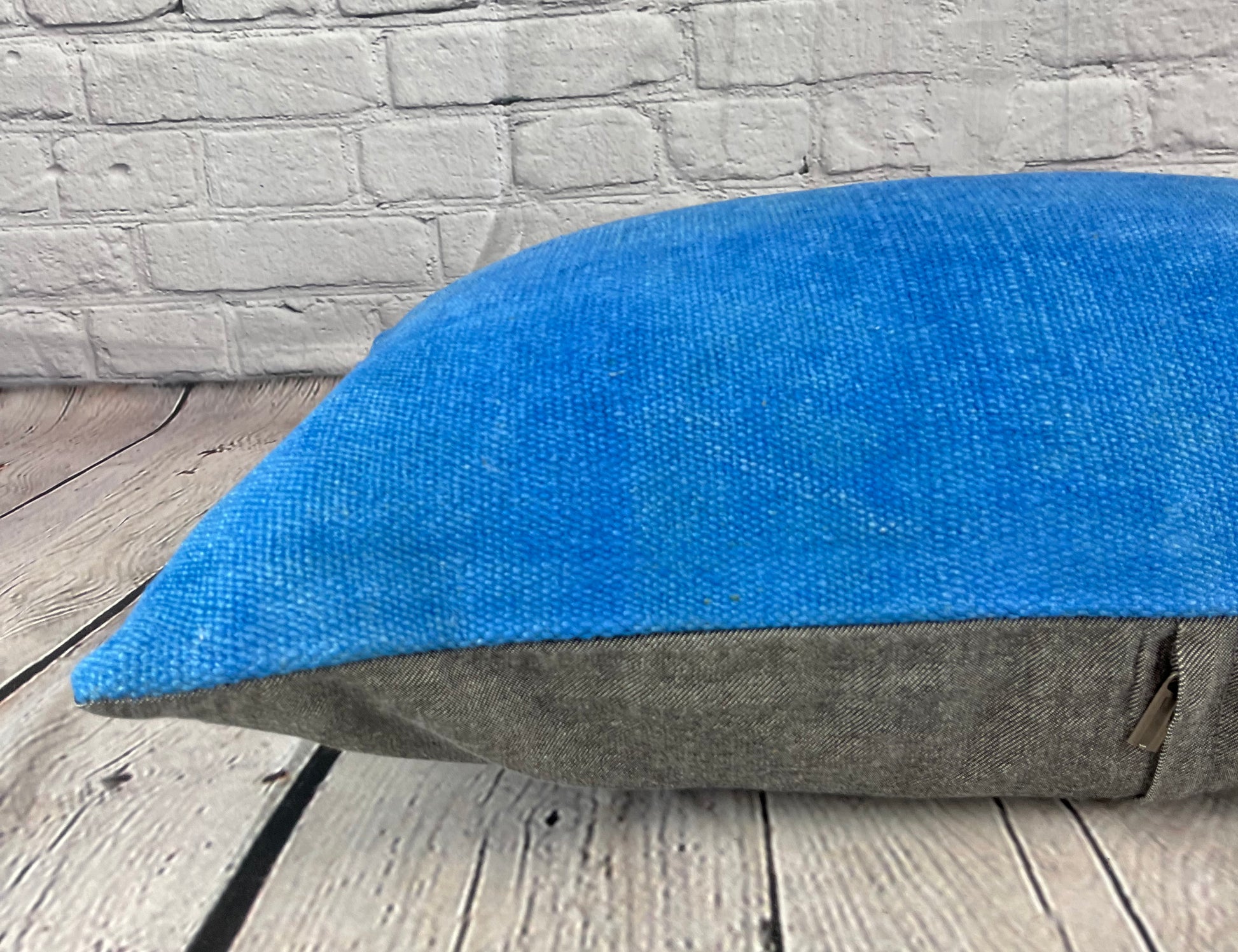 16 x 24 Hemp Pillow Turkish Cushion Natural Blue Pillow Cushion Cover #6247