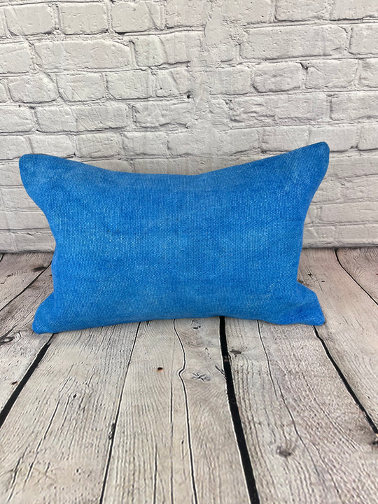 16 x 24 Hemp Pillow Turkish Cushion Natural Blue Pillow Cushion Cover #6251