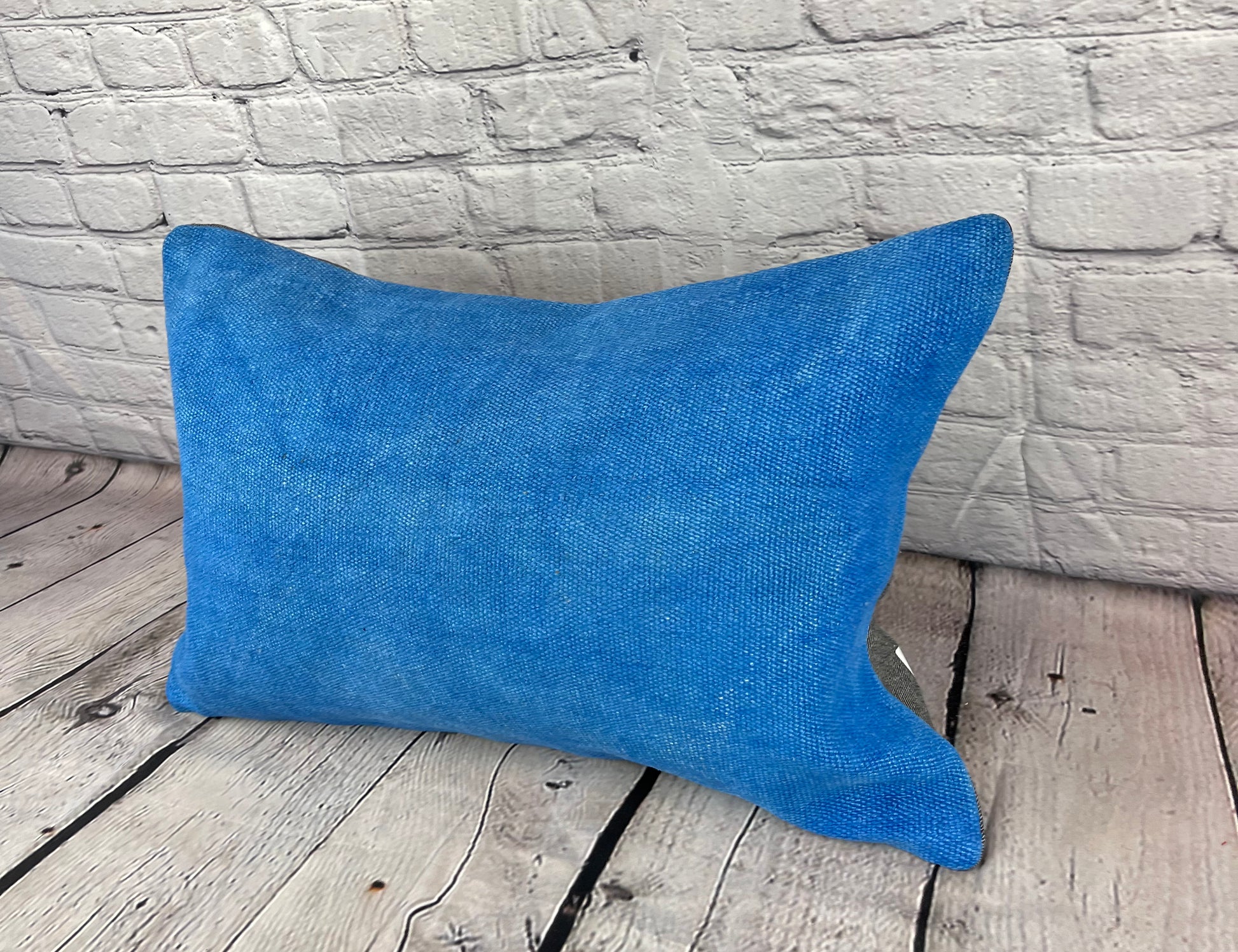 16 x 24 Hemp Pillow Turkish Cushion Natural Blue Pillow Cushion Cover #6251