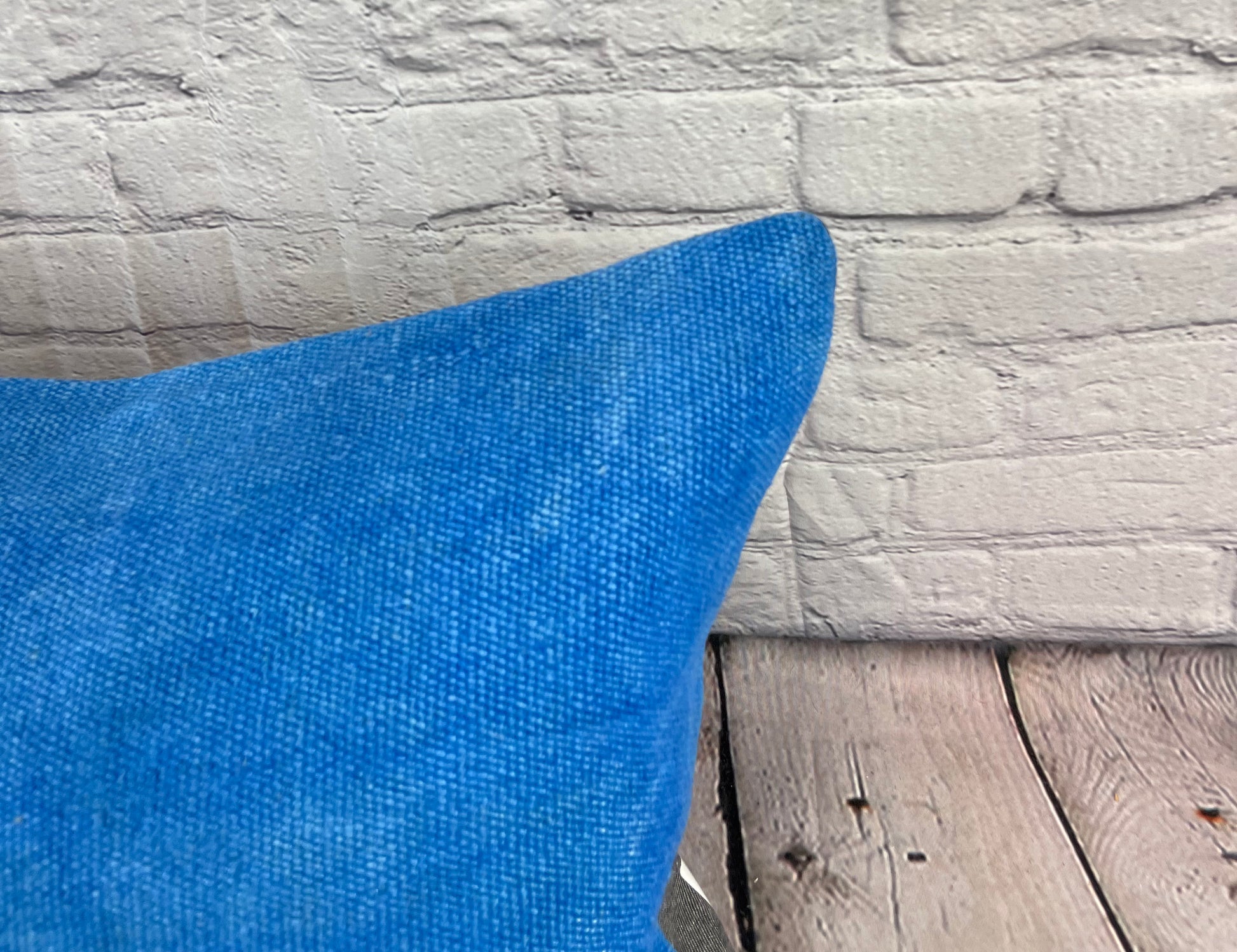 16 x 24 Hemp Pillow Turkish Cushion Natural Blue Pillow Cushion Cover #6251
